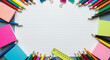 © Petrus Siahaan - Colorful Student Supplies for Education Background with Creative Content, Classroom Environment, Engaging Viewpoint and Student Concept - back to school