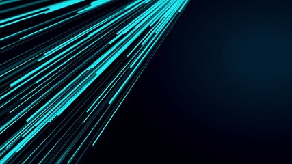 Wall Mural - abstract background with glowing particles and light lines. animation rotation of optical fiber wire