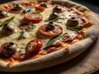 © 유진 김 - pizza, food, cheese, italian, isolated, tomato, meal, dinner, baked, mozzarella, crust, pepper, pepperoni, ham, lunch, tasty, snack, white, dough, sauce, salami, meat, fast, olives, mushroom