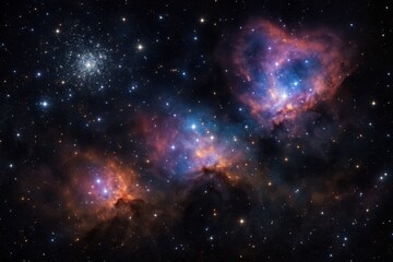 Wall Mural - cosmic deep space scene with brilliant star formations and nebulae