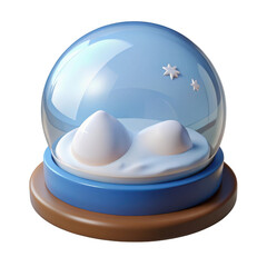 Wall Mural - 3d render of a cute winter snow globe isolated on transparent background