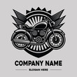 © Video Master - classic racing competition motorcycle vector logo design
