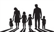 © DesignX24 - Parent and Child Holding Hands Silhouette – Family Bonding Vector Illustration in Black and White