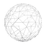 abstract sphere made of wire PNG