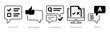 © popcornarts - A set of 5 mix icons as text survey, best feedback, questionnaire