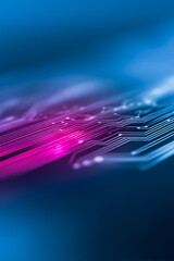 Wall Mural - circuit board: a vibrant shot of a circuit board, showcasing a blend of technology and artistry with