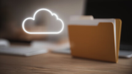 Wall Mural - cloud storage and digital file management: illustrating the convergence of digital file management w