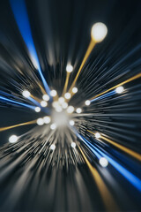 Wall Mural - illuminating connections: a dynamic and abstract depiction of technological innovation, featuring ra