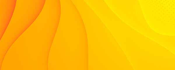 Poster - abstract orange and yellow wave background with light gradient and decorative pattern design