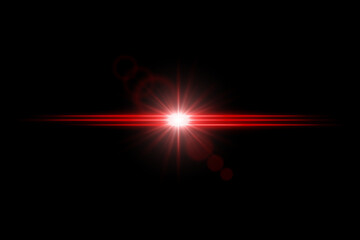 Wall Mural - bright color lens flare with central glow and horizontal light beams. radiant flash with dreamy ener