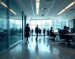 © Photo Verse - Bright business workplace with people in walking in blurred motion in modern office space dreamlike imagery subconscious exploration bending reality imaginative narratives juxtaposing elements e