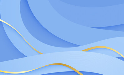 Poster - abstract blue wave background with flowing lines and light texture