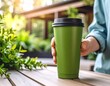 © Stefan Schurr - modern green reusable coffee cup for sustainable lifestyle