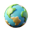 © SK Stock - Stylized 3d earth globe with smooth continents and oceans isolated on transparent background