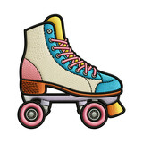 Retro roller skate embroidery vintage footwear