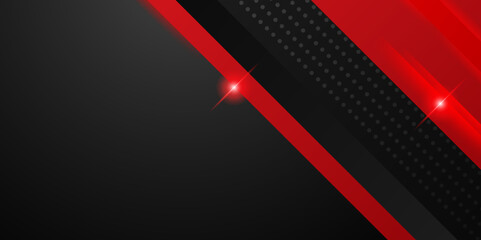 Wall Mural - abstract modern 3d red, black background with lines arrow geometric overlap shape elements. abstract