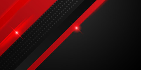 Wall Mural - abstract modern 3d red, black background with lines arrow geometric overlap shape elements. abstract