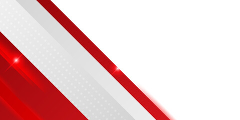 Wall Mural - abstract modern 3d red, white background with lines arrow geometric overlap shape elements. abstract
