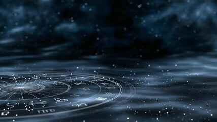 Rotating celestial bodies with dust trails illustrating astrology symbols