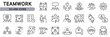© Alex - Teamwork line icons set with Team, Partnership, Leadership, Meeting, Group, Communication and more. Editable Stroke