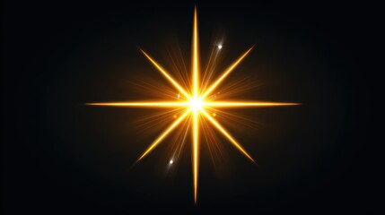 Wall Mural - Radiant Golden Starburst Emitting Light and Energy Against a Dark Abstract Background