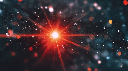 Wall Mural - vibrant cosmic explosion of light with glowing red sparks and abstract particle effects