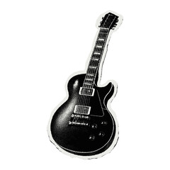 Wall Mural - vintage electric guitar illustration sticker vector