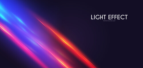 Wall Mural - Abstract motion light effect. Energy power design. Blue and gold, red light