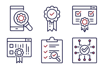 Comprehensive collection of essential web interface symbols presented in a clean modern outline style for digital applications and user experience design projects