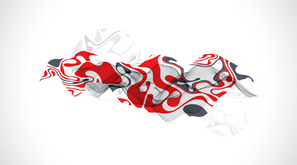 Wall Mural - the abstract wave is made in a frame style. template for science and technology presentation. vector