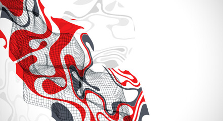 Wall Mural - the abstract wave is made in a frame style. template for science and technology presentation. vector