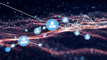 Social network connection abstract tech background digital connection concept with network mesh