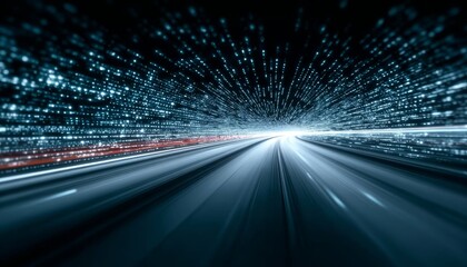 futuristic digital data highway with high-speed connectivity and seamless virtual data transfer