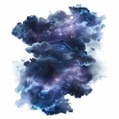 Wall Mural - deep space hiding in the clouds creating colorful nebulae and star clusters on white background