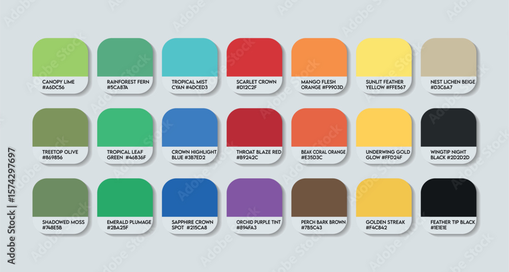 เวกเตอร์ Stock Varied Lorikeet Color Palette. Varied Lorikeet color ...