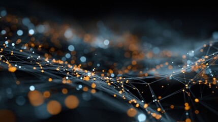 Wall Mural - abstract representation of blockchain ecosystems with glowing nodes and data streams symbolizing the