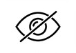 © Ai_Images - Black and white icon of an eye with a diagonal line through it symbolizing no visibility