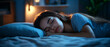 © Роксолана Гордієвич - Woman sleeping in bed with soft lighting. Suitable for themes about health and rest.