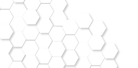 Wall Mural - white hexagonal background. luxury white pattern. futuristic abstract honeycomb mosaic white backgro