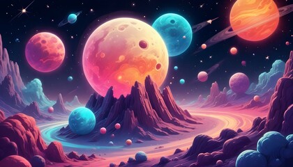 Wall Mural - alien planet in space