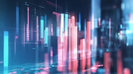 Abstract digital cityscape background with glowing data streams and futuristic elements