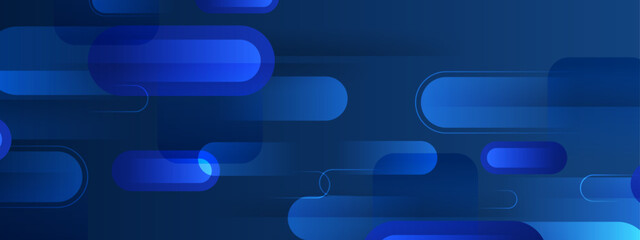 Wall Mural - abstract blue design with rounded rectangles suitable for backgrounds, digital art, web banners, soc