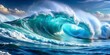 © HabibaAkter - Majestic Ocean Wave with Turquoise Water and White Foam Cresting Powerfully