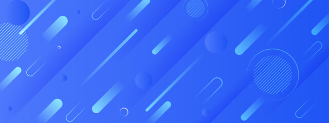 Wall Mural - blue abstract background with lines and circles, ideal for modern design projects, presentations, we