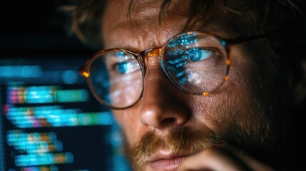 Focused Programmer in the Night