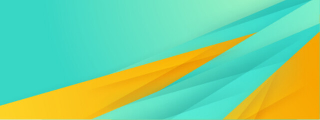 Wall Mural - abstract teal and yellow overlapping shapes suitable for modern designs, backgrounds, graphic art, p