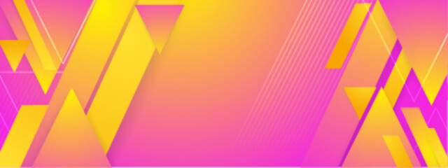 Wall Mural - abstract geometric background with vibrant yellow and pink triangles and lines, suitable for modern 