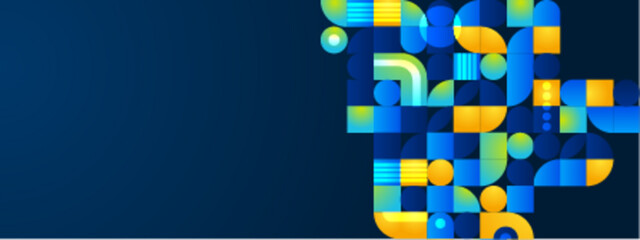 Wall Mural - blue and yellow geometric abstract design suitable for backgrounds, prints, packaging, and digital d