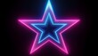 © Crystal - neon glowing star outline in blue and pink colors on black background ideal for nightlife event or digital design projects