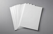 © Naeem - Blank paper sheets for brochure on grey background, top view. Mock up